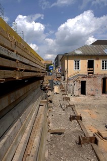 Construction site, core renovation of the Greek restaurant Moro Mou in spring 2022, Königinstraße,