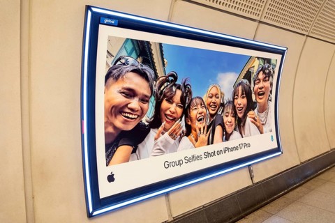 Advertising poster for Group Selfies Shot on iPhone 17 Pro, Transport for London (TfL) underground