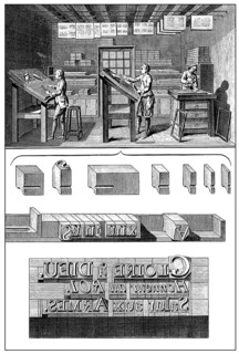 Manual typesetting, 18th century