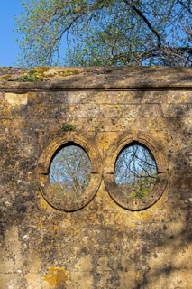 Wall, window, Stanway House, Stanway, The Cotswolds, England, Great Britain