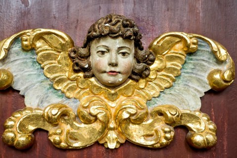 Angel in the abbey church, St. Stephanus and St. Vitus, Abbey Castle Corvey, Hoexter, North Rhine