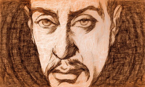 Portrait of Rainer Maria Rilke, 1875 – 1926, Austrian poet and novelist, based on a sketch,
