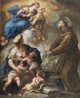 The Virgin and Child Appearing to Saint Francis of Assisi (1680s), painting by Luca Giordano