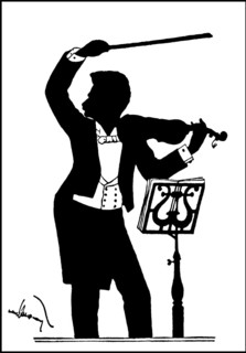 Johann Baptist Strauss II, 1825 – 1899, Austrian composer and violinist, silhouette print by Hans