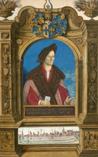 Portrait of Jakob Fugger, 1459, 1525, German businessman, Fuggerorum et Fuggerarum imagines, by
