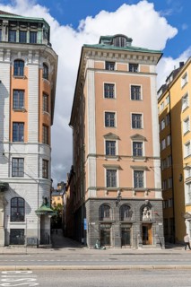 Representative houses of various architectural styles on the Baltic Sea side of the old town Gamla