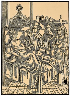 A physician attending a plague patient, 16th century