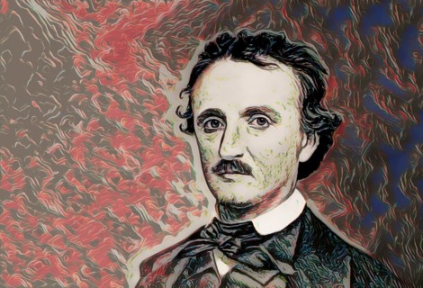 Portrait of Edgar Allan Poe, 1809 – 1849, American writer, digitally edited according to a