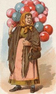 Viennese types by Ladislav Eugen Petrovits (1839, 1907), painter from Austria. The balloon seller,