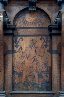 Detail of the craftsmen's chair or alms chair of the carpenter's guild, 17th century, Lorenz