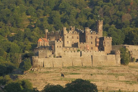 Reichenstein Castle built in 1213, Falkenburg, Trechtingshausen, UNESCO, Upper Middle Rhine Valley,