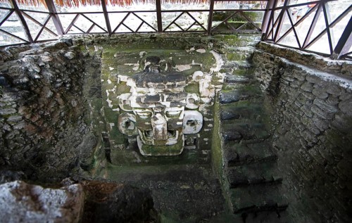 Head of a ruler in a burial chamber, Tikal National Park Archaeological Site, Petén Department,