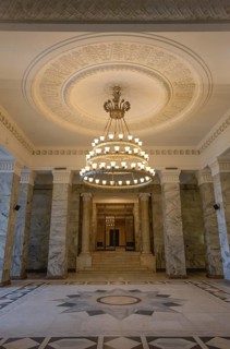 Chandelier in the Palace of Culture, Palac Kultury i Nauki, Warsaw, Mazowieckie Voivodeship, Poland