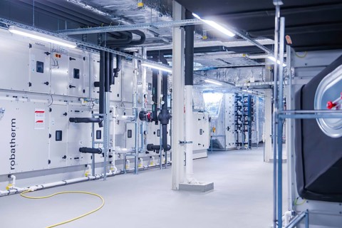 Industrial ventilation systems and plant technology in a modern room, ventilation system, technical