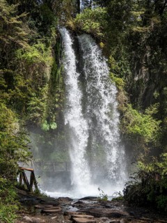 Powerful waterfall, Reserva Biológica Huilo Huilo, Chile