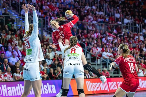 LUBIN, POLAND - FEBRUARY 28, 2024: qualifications for the European Championships handball women's