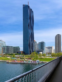 High-rise buildings in Donaupark, Donau City, Vienna Austria