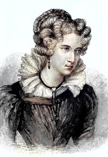 Annette von Droste-Hülshoff, 1797, 1848 at the age of 32, a German writer, coloured wood engraving,