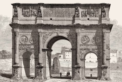 The Arch of Constantine, Via triumphalis, Rome, Italy, 19th Century
