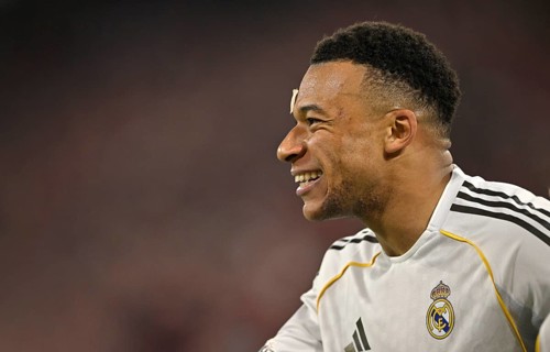 Cheers Joy Emotion Kylian Mbappé Real Madrid (10) portrait Football UEFA Champions League CL