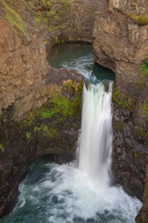 The Kolufossar waterfalls of the river Vididalsa consists of 3 falls the upper fall Efrifoss, in