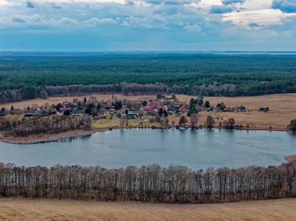 Landscape of the Mecklenburg Lake District in Müritz National Park. aerial view. Neustrelitz,