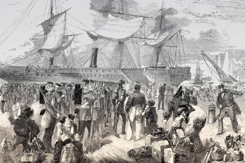 Embarkation of the soldiers in Portsmouth, Hampshire, England, Indian Rebellion of 1857