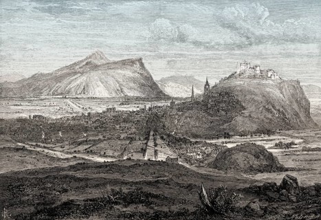 Cityscape of Edinburgh from the north in 1693, Scotland, United Kingdom