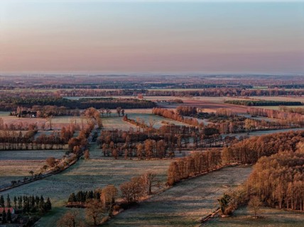 Reif lies in some fields in the countryside in the UNESCO Drömling Biosphere Reserve in the Altmark