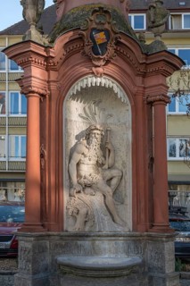 Chronos Fountain in Hofstraße, created around 1770, Würzburg, Lower Franconia, Bavaria, Germany