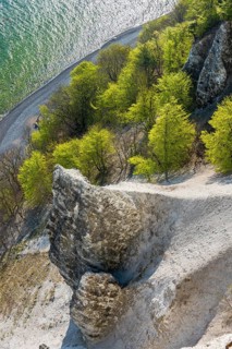 View of chalk cliffs in Jasmund National Park on Rügen, Sassnitz, Rügen, Mecklenburg-Western