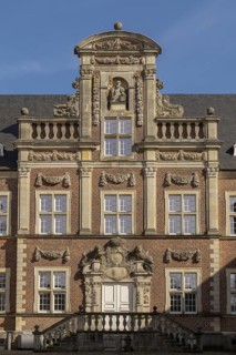 Baroque and moated castle Ahaus, today the seat of the Ahaus Technical Academy, courtyard façade