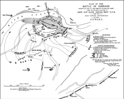 Plan of the Battle of Sobraon, First Anglo-Sikh War, 10 February 1846