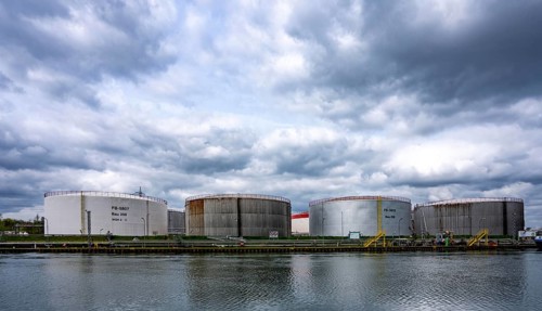 Ruhröl refinery, BP Gelsenkirchen, now BP Refining & Petrochemicals GmbH, tanks and plant in