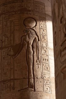 Hieroglyphic relief details from the Ramesseum, memorial temple or mortuary temple of Egyptian