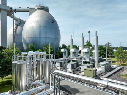 Dinslaken, North Rhine-Westphalia, Germany - Combined heat and power plants (CHP) generate