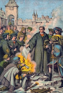 Luther burning the bull of Pope Leo X, 1521, Wittenberg, Germany