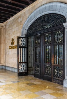 Correos, historic post office in Carrer Constitució, Palam de Majorca, Spain
