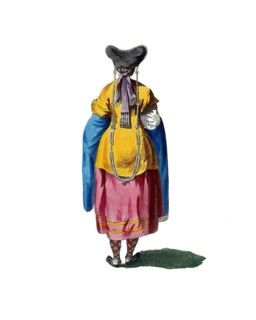 Historical clothing, fashion in the course of time, clothing of a Tartar woman from Schouvache in