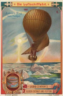 Series Die Luftschiffahrt, Luftschifffahrt, Andree's flight to the North Pole, 1897, Liebig