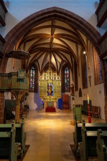 Altar in the church of St Michaelis, Fürth, Middle Franconia, Franconia, Bavaria, Germany