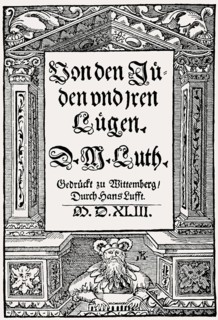 Title page against the Jews by Marin Luther, based on the opposition in faith, 1543
