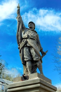 Dauzat-sur-Vodable. The war memorial. Puy de Dome. Auvergne-Rhone-Alpes. France