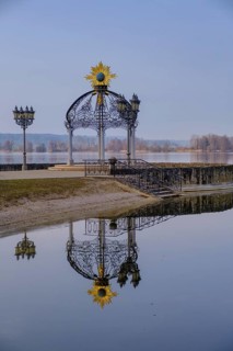 Pavilion, lido, Waging am See, Waginger See, Rupertiwinkel, Upper Bavaria, Bavaria, Germany