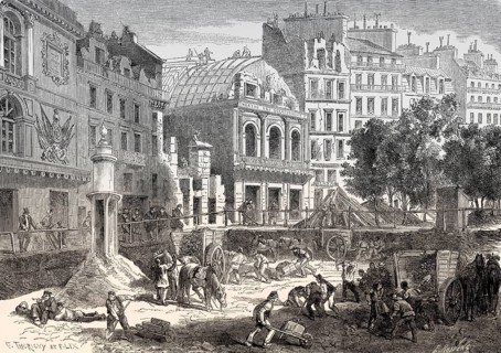 Demolition of the theatres on the boulevard du Temple during Haussmann's renovation of Paris, 1862