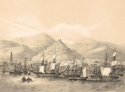 Cityscape of Syros, a Greek island in the Cyclades, Aegean Sea, 1845, by Prince Waldemar of Prussia