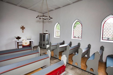 Huguenot church building, Friedrichsdorf, Hofgeismar, Weserbergland, Hesse, Germany