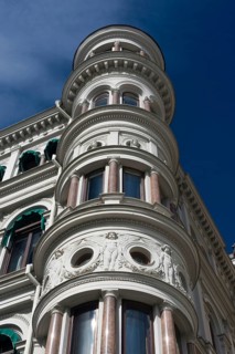 Facade with bay windows and ornaments, old building, magnificent, property, house, living, urban,