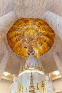 The very artistically designed central shrine (chedi in the interior), main pagoda, Buddhist temple