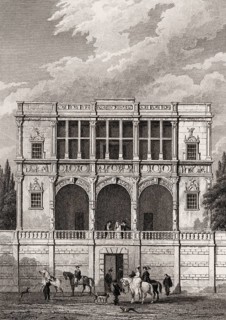 Maison de François 1er à Cours la Reine, Paris, antique steel engraved print, 1831